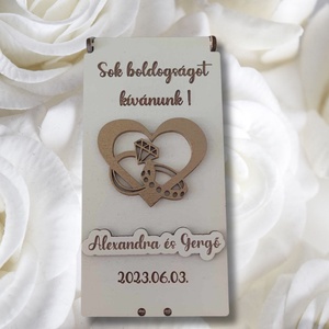 Esküvői pénzátadó dobozka gyűrűvel és szívvel - Meska.hu