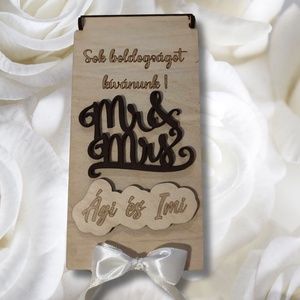 Esküvői pénzátadó dobozka Mr és MRS mintával - esküvő - emlék & ajándék - nászajándék - esküvői pénzátadó doboz - Meska.hu