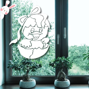 Cuki csibe masnival dekormatrica - otthon & életmód - dekoráció - ajtó- és ablak dekoráció - ablakmatrica - Meska.hu