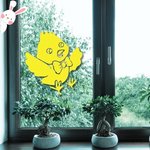 Sárga repülő madárka dekormatrica, ablakmatrica - otthon & életmód - dekoráció - ajtó- és ablak dekoráció - ablakmatrica - Meska.hu