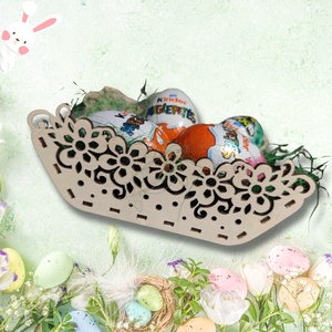 Húsvéti tojásgyűjtő, tojástartó, ajándékátadó kosárka, Otthon & Életmód, Dekoráció, Dísztárgy, Famegmunkálás, MESKA