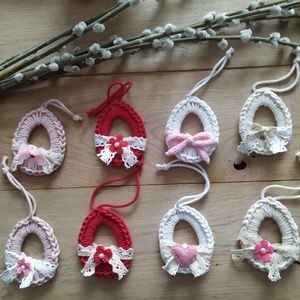 Makramé horgolt húsvéti tojás tojások - otthon & életmód - dekoráció - fali és függő dekoráció - függődísz - Meska.hu