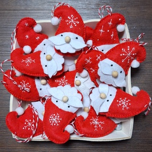 Filc Mikulás  Télapó karácsonyfa díszek - karácsony - mikulás - mikulás beltéri dekoráció - Meska.hu