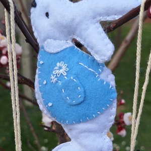 Húsvéti filc nyuszi lány, nyuszi fiú, nyuszi pár - ünnepi díszek, dekorációk - húsvéti díszek és dekorációk - Meska.hu