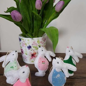 Húsvéti filc nyuszi lány, nyuszi fiú, nyuszi pár - ünnepi díszek, dekorációk - húsvéti díszek és dekorációk - Meska.hu