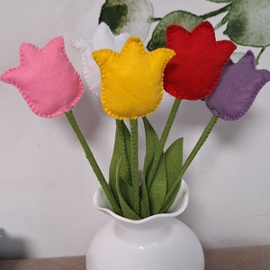 Filc örök tulipán csokor., Otthon & Életmód, Dekoráció, Dísztárgy, Varrás, Hímzés, MESKA