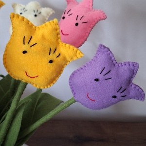 Filc örök tulipán csokor., Otthon & Életmód, Dekoráció, Dísztárgy, Varrás, Hímzés, MESKA