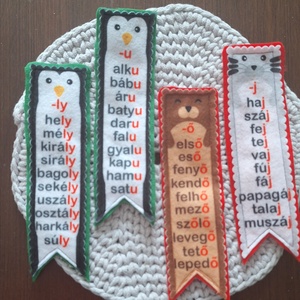 Helyesírásfejlesztő filc könyvjelző állatos mintával, Könyv & Zene, Könyvjelző, Varrás, Hímzés, MESKA