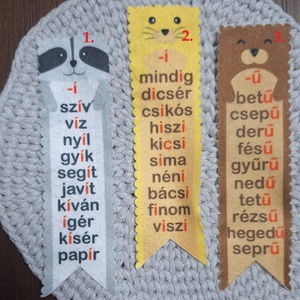 Helyesírásfejlesztő filc könyvjelző állatos mintával - könyv & zene - könyvjelző - Meska.hu