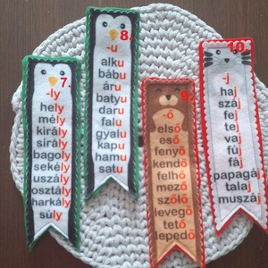 Helyesírásfejlesztő filc könyvjelző állatos mintával - könyv & zene - könyvjelző - Meska.hu