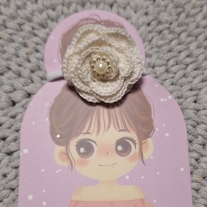 Hajgumi horgolt  rózsával, virággal, masnival vagy pillangóval. - ruha & divat - hajdísz & hajcsat - hajgumi - Meska.hu