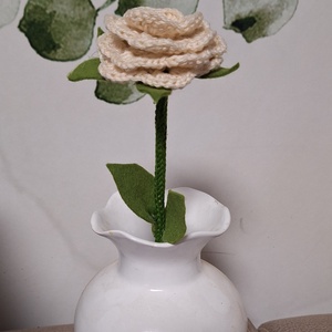 Horgolt örök rózsa., Otthon & Életmód, Virágdekoráció, Virágok, Szálas virág, Varrás, Hímzés, MESKA