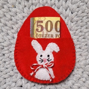 Gyapjú filc húsvéti tojás pénzátadó, csokiátadó, Ünnepi díszek, dekorációk, Húsvéti díszek és dekorációk, Húsvéti pénzátadó, Varrás, MESKA