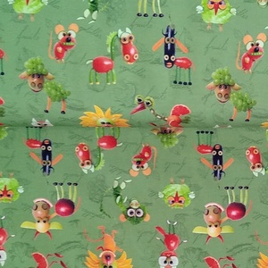 Zöldség állat mintás pamut jersey, Kellékek & szerszámok, Méteráru, Pamut, Varrás, MESKA