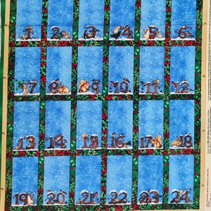 Nosztalgikus adventi naptár panel pamutvászon karácsonyi dekor vászon - karácsony - adventi díszek - adventi naptár - Meska.hu