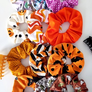 Ombre barna narancs őszi női l scrunchie hajgumi - M-es - ruha & divat - hajdísz & hajcsat - hajgumi - Meska.hu