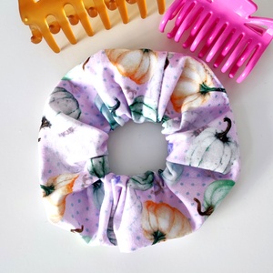 Őszi tökös narancs Halloween scrunchie hajgumi - M-es, Ruha & Divat, Hajdísz & Hajcsat, Hajgumi, Varrás, MESKA