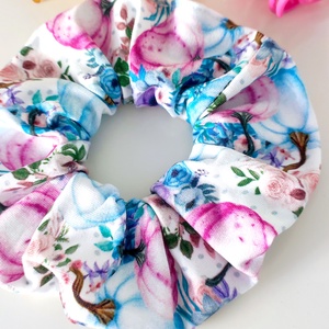 Őszi tök mintás lila Halloween scrunchie hajgumi - M-es - ruha & divat - hajdísz & hajcsat - hajgumi - Meska.hu
