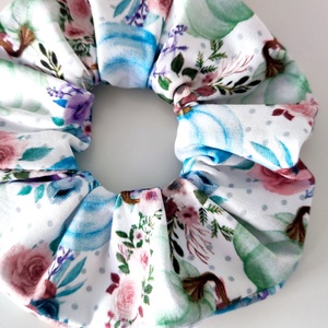 Őszi tök mintás lila Halloween scrunchie hajgumi - M-es - ruha & divat - hajdísz & hajcsat - hajgumi - Meska.hu