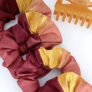 Ombre barna narancs őszi női l scrunchie hajgumi - M-es - ruha & divat - hajdísz & hajcsat - hajgumi - Meska.hu