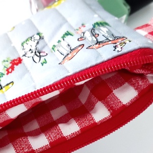 Gombás pamut neszesszer - MINI zerowaste - táska & tok - neszesszer - Meska.hu