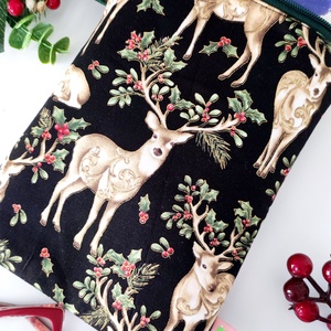 Szarvas mintás karácsonyi neszesszer és könyvtok szettben - Női ajándékcsomag - táska & tok - neszesszer - Meska.hu