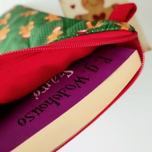 GINGER karácsonyi mintás könyvtok cipzáras - könyv & zene - könyvtok - Meska.hu