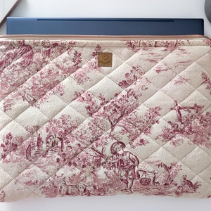 Természetes vászon laptop védőtok -  elegáns nőies 13-16 méretben - táska & tok - laptoptáska, laptop hátizsák - Meska.hu