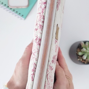 Természetes vászon laptop védőtok -  elegáns nőies 13-16 méretben - táska & tok - laptoptáska, laptop hátizsák - Meska.hu