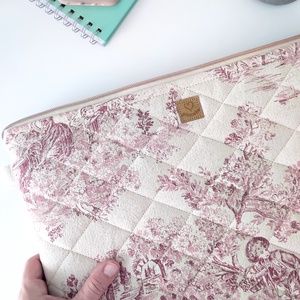 Természetes vászon laptop védőtok -  elegáns nőies 13-16 méretben - Meska.hu