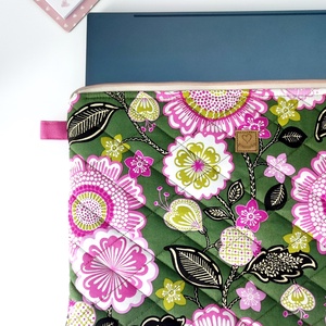 Természetes virágos laptop tartó táska -  elegáns nőies 13-16 méretben - táska & tok - laptoptáska, laptop hátizsák - Meska.hu