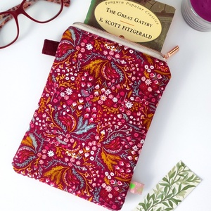 Természetes pamut könyvtok - Kisméretű MINI virágos , Könyv & Zene, Könyvtok, Varrás, MESKA