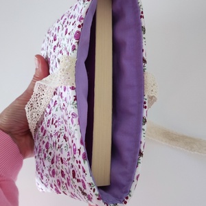 Virágmintás csipkés könyvtok - környezetbarát nyitott - könyv & zene - könyvtok - Meska.hu