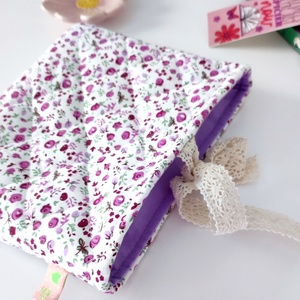 Virágmintás csipkés könyvtok - környezetbarát nyitott, Könyv & Zene, Könyvtok, Varrás, MESKA