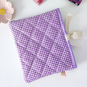 Kockás csipkés könyvtok - környezetbarát nyitott - könyv & zene - könyvtok - Meska.hu