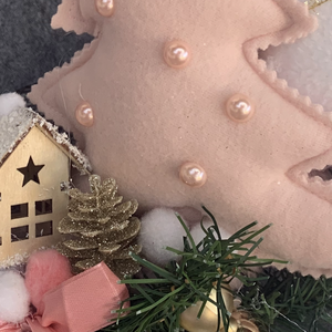  Világító karácsonyi ajtódísz - karácsony - adventi díszek - adventi ajtódísz - Meska.hu