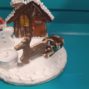 Mézeskalcs kishz mécsessel, Karácsony, Adventi díszek, Adventi gyertyadíszek és koszorúdíszek, Mézeskalácssütés, MESKA