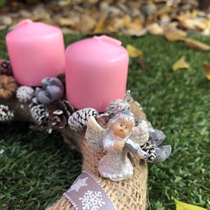 Angyalkás adventi koszorú - karácsony - adventi díszek - adventi koszorú - Meska.hu