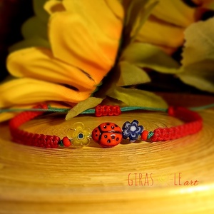 Millefiori karkötő  - ékszer - karkötő - fonott karkötő - Meska.hu