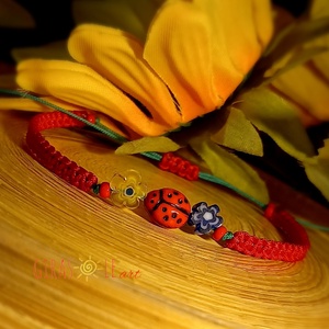 Millefiori karkötő  - ékszer - karkötő - fonott karkötő - Meska.hu
