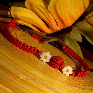 Millefiori karkötő  - ékszer - karkötő - fonott karkötő - Meska.hu