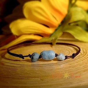 Larimar zsinórka  - ékszer - karkötő - ásványkarkötő - Meska.hu