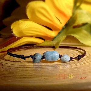 Larimar zsinórka  - ékszer - karkötő - ásványkarkötő - Meska.hu