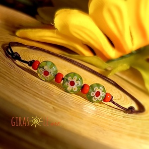 Millefiori zsinórka  - ékszer - karkötő - gyöngyös karkötő - Meska.hu