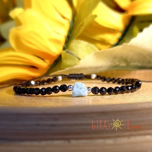 Larimar-spinell karkötő  - ékszer - karkötő - ásványkarkötő - Meska.hu