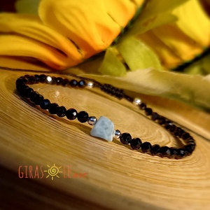 Larimar-spinell karkötő  - ékszer - karkötő - ásványkarkötő - Meska.hu