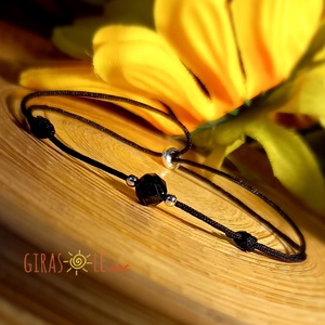 Spinell zsinórka karkötő valódi ezüsttel  - ékszer - karkötő - ásványkarkötő - Meska.hu