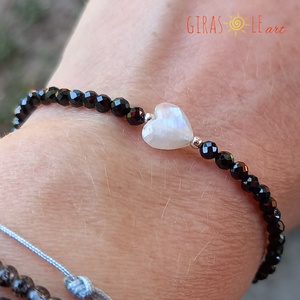 Szívecském - holdkő-spinell karkötő  - ékszer - karkötő - ásványkarkötő - Meska.hu Szívecském - holdkő-spinell karkötő  - ékszer - karkötő - ásványkarkötő - Meska.hu