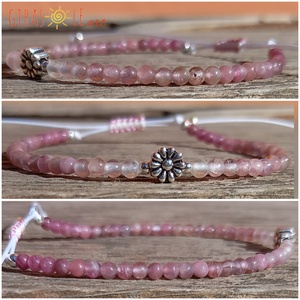 Kisvirág- rózsaszín turmalin karkötő  - ékszer - karkötő - ásványkarkötő - Meska.hu