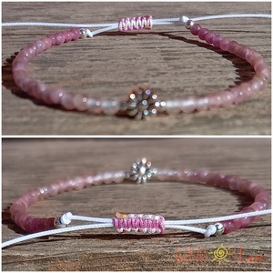 Kisvirág- rózsaszín turmalin karkötő  - ékszer - karkötő - ásványkarkötő - Meska.hu